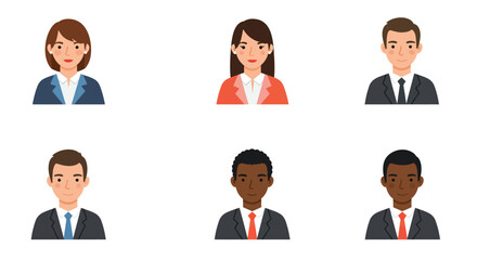 Fototapeta premium Diverse Group of Business Professionals Avatar Portraits