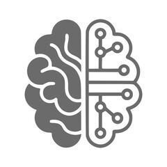 Human brain circuitry icon isolated on transparent background