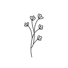 Hand drawn flower line art illustration
