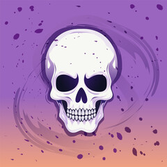 Human skull, vector illustration. Skull logo. Stylish tattoo. Skull mascot, t-shirt design, team logo.