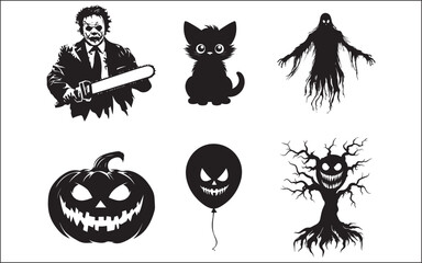 Obraz premium halloween icons set