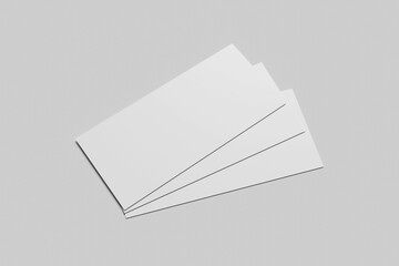 Blank Gift Voucher for Mockup - 3D Rendering
