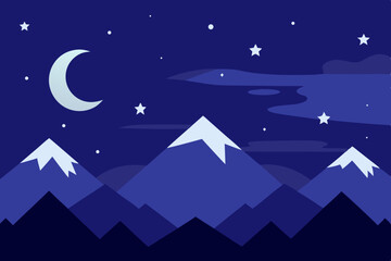 winter landscape vector illustration