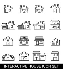 set of houses icons vector