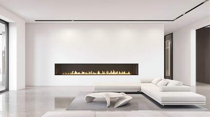 Fototapeta premium Contemporary Living Built Fireplace