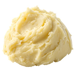 Mashed potatoes in a bowl isolated on a transparent background
