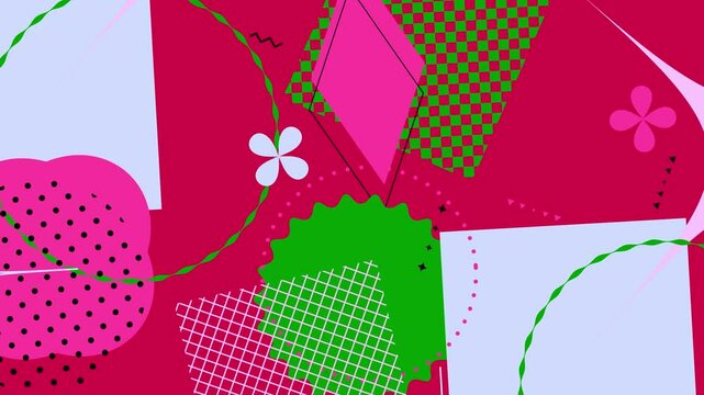 Abstract geometric colorful pattern graphic trendy pop shape background