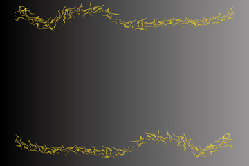 金の波打つ装飾線入りブラック背景　グラフィック素材 