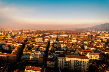 Obraz premium Turin Landscape view from the top of the Mole Antonelliana.