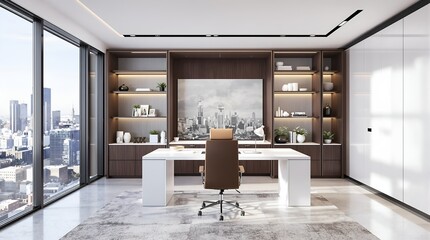 Modern Home Office City View