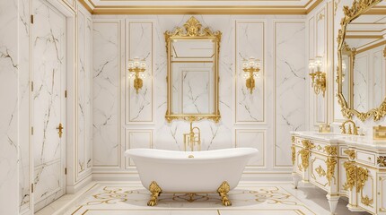 Opulent Gold White Bathroom