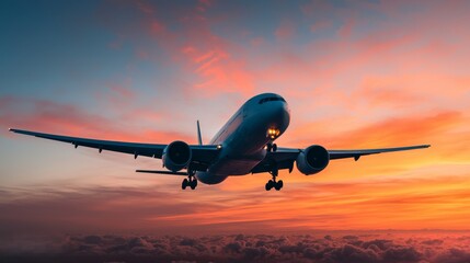 Fototapeta premium Dreamy shot of a girl recording clouds from an airplane window during flight, Travel, airport, backpacker journey and flight schedule, airport solo travel, 
