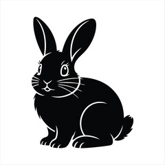 Obraz premium Black Rabbit Silhouette Vector Illustration