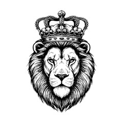 hand drawn lion head vector illustration