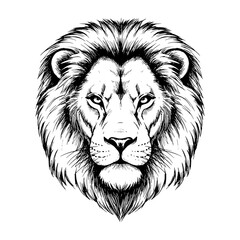 hand drawn lion head vector illustration