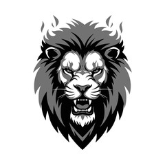 Obraz premium hand drawn lion head vector illustration