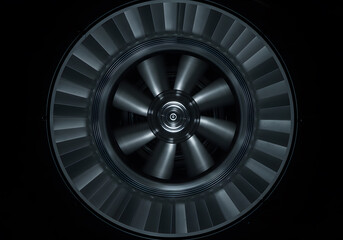 Dark metallic circular fan illustration