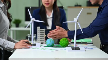 Business team working virtual modern smartphone to reduce CO2 emissions carbon footprint climate change to limit global warming.Sustainable development - Powered by Adobe