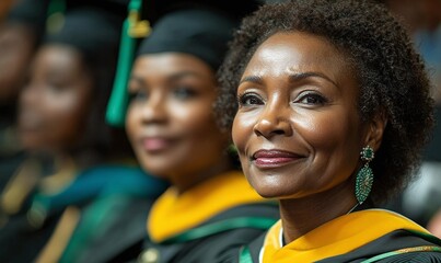 Portrait Of A Smiling Graduate Woman During Graduation Ceremony