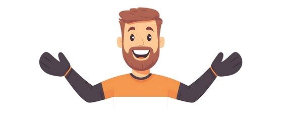goalkeeper reaction to sudden shot hands spread expression focused clipart style white background tension captured