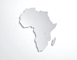 Obraz premium Artistic map of Africa silhouette on grainy textured paper, 3D effect, perfect for editorial and educational use