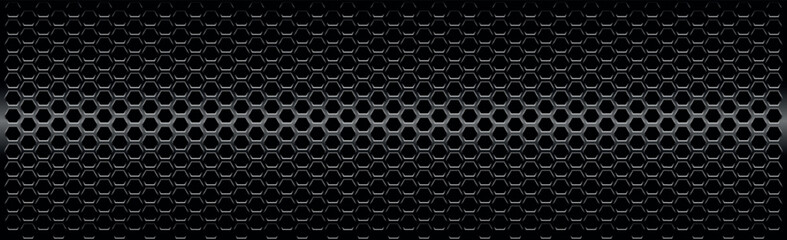 Black perforated iron with white reflections - Vector illustration