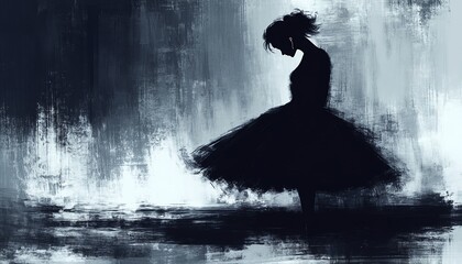 Woman In Dark Attire, Digital Painting