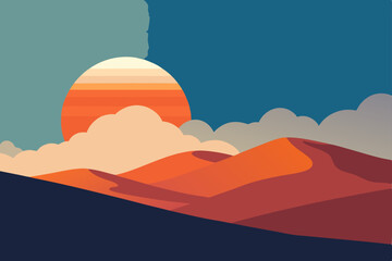 sunset in mountains