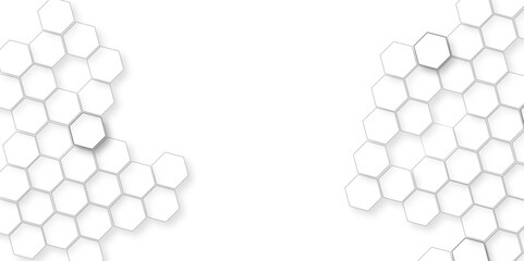 abstract hexagonal geometric mesh cell texture. modern futuristic wallpaper,  beautiful geometric pattern white gray hexagonal, Abstract white hexagon concept background, soft white background.