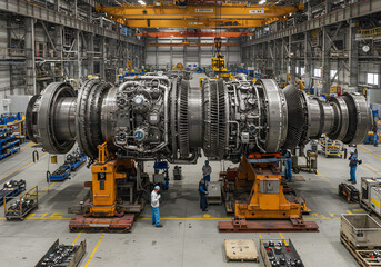 Large industrial machine in manufacturing facility