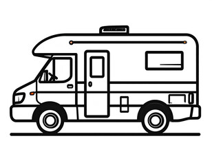 Outline Icon of Camper Van (RV)