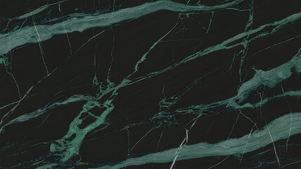 Full-frame 2D dark green marble slab with black base and green shimmering veins.