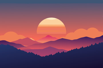 Obraz premium sunrise over mountains
