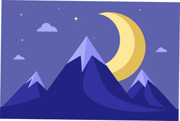 Fototapeta premium vector illustration of mountain landscape