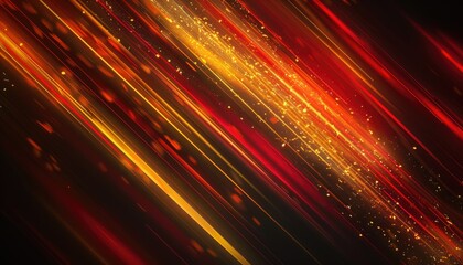 Diagonal streaks of vibrant red and gold light.