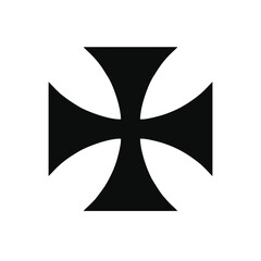 Maltese Cross Black Sign.