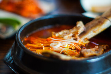 Korean food Beef rib soup