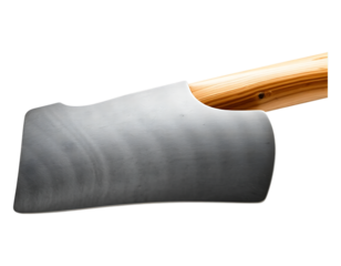 Close-up of a cleaver with a wooden handle, isolated on transparent background