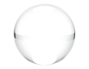 A transparent sphere with a glossy finish on a transparent background