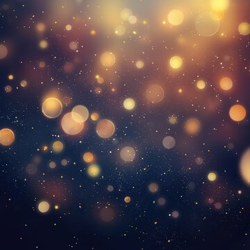 Bokeh-B&auml;lle bzw, Bokeh Lichter einer Weihnachts Beleuchtung. Warmer Lichtton, unscharfer Hintergrund, hohe Aufl&ouml;sung, perfekter Xmas Hintergrund sowohl f&uuml;r Quer als auch Hochformat
