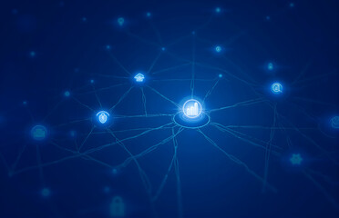 Obraz premium Image of Technological Network Interconnection