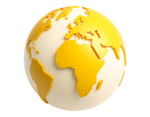 3D Render of a Yellow Globe