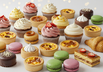 A Delightful Assortment of Pastries and Cakes