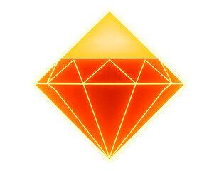 Glowing Neon Diamond Gem