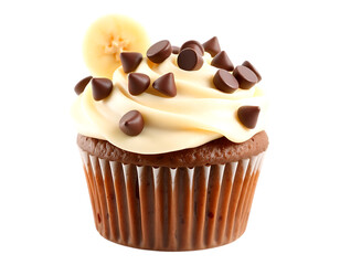Delicious Chocolate Chip Cupcake with Banana Slice