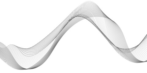 black gradient curve shape isolated on white background, medical folded bandage line, abstract grey wave lines on transparent background,  Luxury abstract geometric background design .