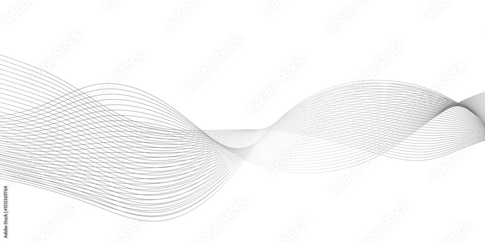 Fototapete abstract modern gradient white and black wave line background, digital dynamic wave of particles. wa