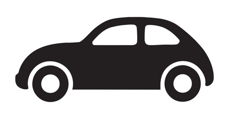 Classic car silhouette vector illustration with vintage automobile side view. Simple black and white retro car graphic. Perfect for design, automotive logos, icons, and creative projects.