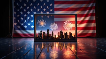 elebration of Independence with Urban Skyline