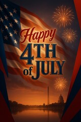 Patriotic 4th of July Fireworks Display